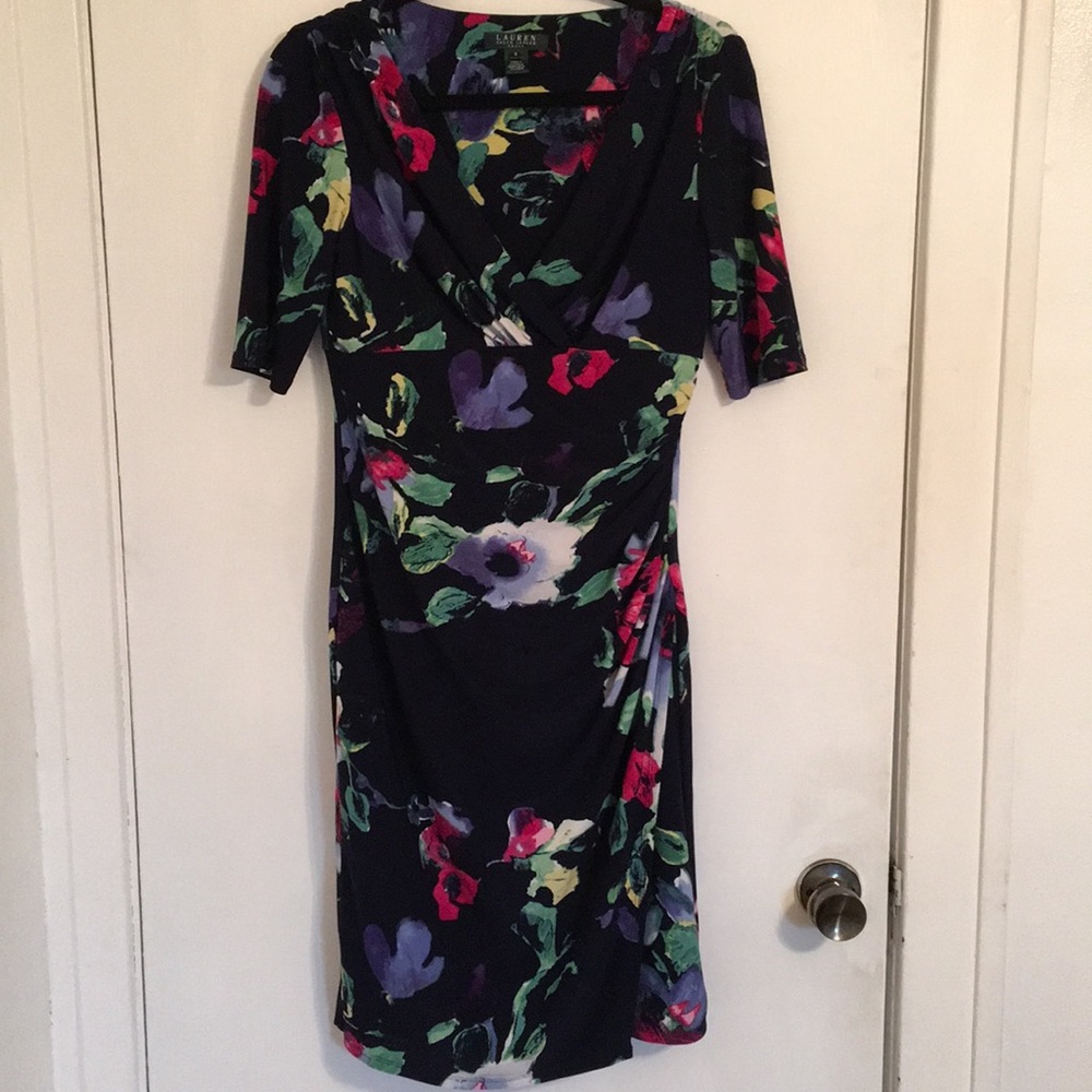 Navy Flowered Dress